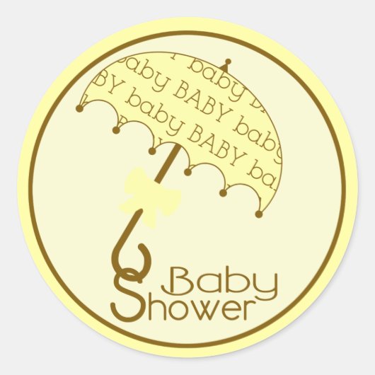 Gele Baby showers paraplu Sticker (Voorkant)