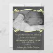 Gele Baby van Elegant Chalkboard Aankondiging (Voorkant)