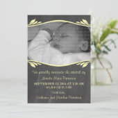 Gele Baby van Elegant Chalkboard Aankondiging (Staand voorkant)
