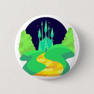 gele baksteen ronde button 5,7 cm