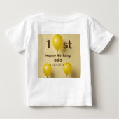 Gele ballonnen 1e verjaardag toevoegen naam datum  (Achterkant)
