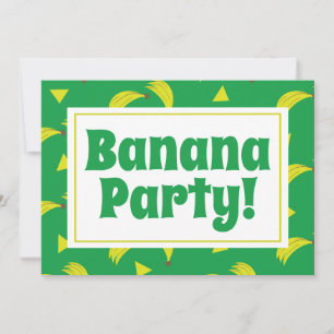 Gele Banaan Confetti Gele Feest Verjaardag Groen Kaart