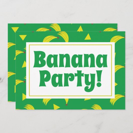 Gele banaan Confetti Yellow Party Birthday Green Kaart (Voorkant / Achterkant)