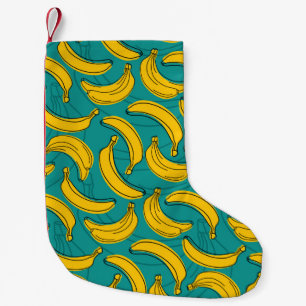 gele banaan met zwart omlijnd naadloos patroon kleine kerstsok
