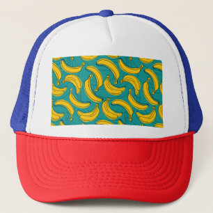 Gele banaan: zwarte omtrek  trucker pet