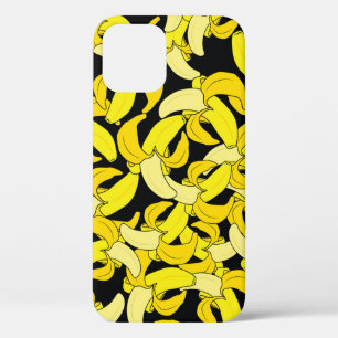 gele bananen: zwarte achtergrond iPhone 12 hoesje