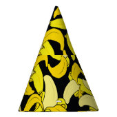  gele bananen: zwarte achtergrond feesthoedjes (Rechts)