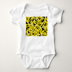 gele bananen: zwarte achtergrond romper