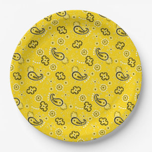 Gele Bandana Cowboy Rustiek Modern Avontuur Papieren Bordje