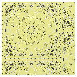 gele bandana print cowgirl harten stof