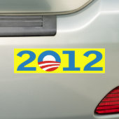 Gele Barack Obama 2012 bumpersticker (Op auto)