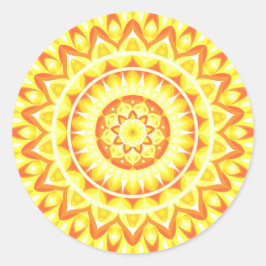 Gele basis Mandala Ronde Sticker