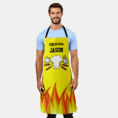 Gele BBQ Grillmaster Schort Gepersonaliseerd (Gedragen)