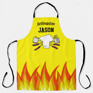 Gele BBQ Grillmaster Schort Persoonlijk