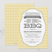 gele BBQ Neutrale Baby Shower Invitaties Kaart (Voorkant / Achterkant)