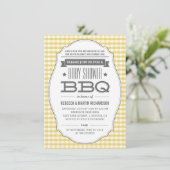 gele BBQ Neutrale Baby Shower Invitaties Kaart (Staand voorkant)
