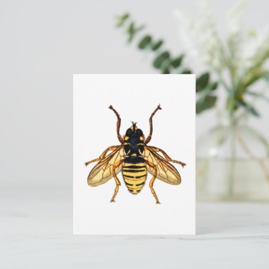 Gele Bee Briefkaart (Staand voorkant)