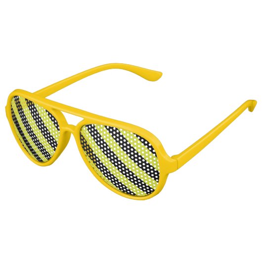 Gele Bee Stripe Custom Party Zonnebril (Gekanteld)