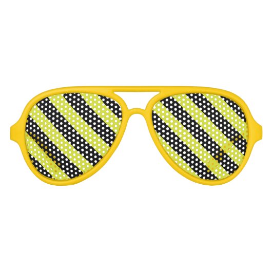 Gele Bee Stripe Custom Party Zonnebril (Voorkant)
