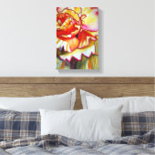 Gele Begonia waterverf originele kunst Canvas Afdruk (Insitu (Slaapkamer))