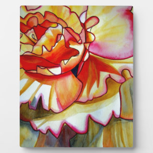 Gele Begonia waterverf originele kunst Fotoplaat