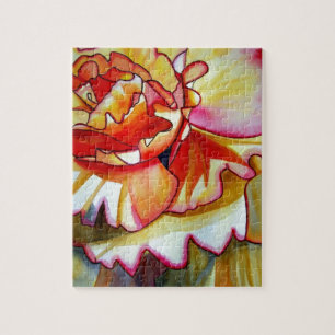 Gele Begonia waterverf originele kunst Legpuzzel