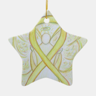 Gele bewustwording Ribbon Angel Pendant Ornament