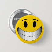 Gele Big Smile Face Ronde Button 5,7 Cm (Voorkant /achterkant)