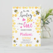 Gele Bijenuitnodiging Kaart (Staand voorkant)