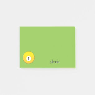 Gele biljartbal nummer één personaliseren post-it® notes