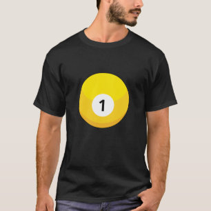 Gele biljartbal nummer één t-shirt
