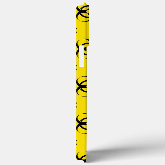 Gele Biohazard Telefoon Case w / aangepaste tekst (Achterkant / Rechts)