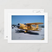 Gele Biplane Briefkaart (Voorkant / Achterkant)