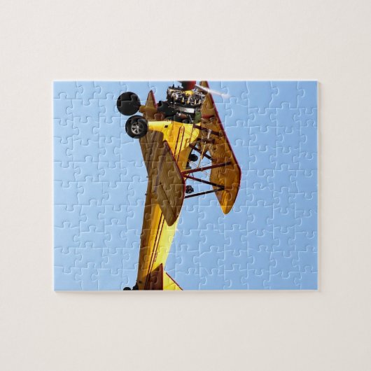 Gele Biplane Legpuzzel (Horizontaal)