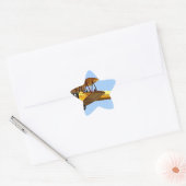 Gele Biplane Ster Sticker (Envelop)