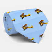 Gele Biplane Stropdas (Opgerold)