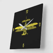  gele blaasbare wandklok vierkante klok (Hoek)