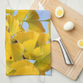 Gele bladeren Ginkgo-boom Theedoek (Quarter Fold)