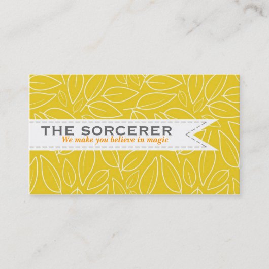 Gele bladeren Patroon Elegant Visitekaartje (Voorkant)