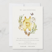 Gele bladhoudende Baby Bedankkaart (Voorkant)