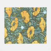 Gele  blauw met blauw fleece deken (Voorkant (Horizontaal))