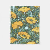 Gele  blauw met blauw fleece deken (Voorkant)