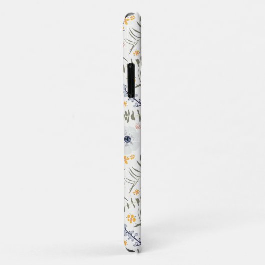 Gele blauwe botanische bloemen Case-Mate iPhone case (Achterkant/rechts)