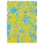 Gele, blauwe en witte rondjes tafelkleed (Voorkant)