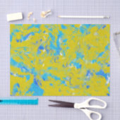 Gele, blauwe en witte rondjes tissuepapier (Craft)