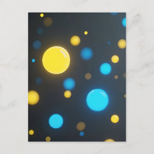 Gele Blauwe Gloeiende Bollen Briefkaart