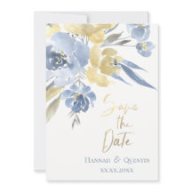 gele blauwe waterverf bloemen behalve de datum