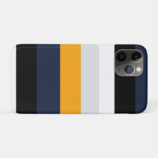 Gele, blauwe, witte en zwarte strepen Case-Mate iPhone case (Achterkant (horizontaal))