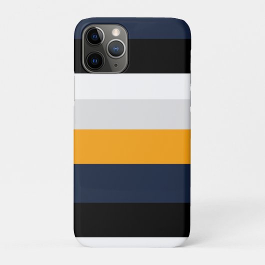 Gele, blauwe, witte en zwarte strepen Case-Mate iPhone case (Achterkant)