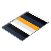 Gele, blauwe, witte en zwarte strepen notitieboek (Linkerzijde)